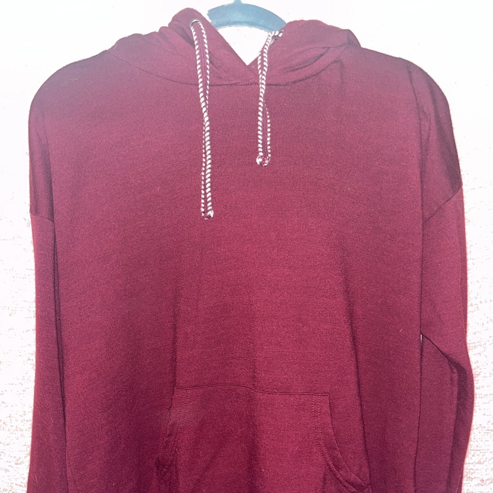 Red hoodie with furry hood